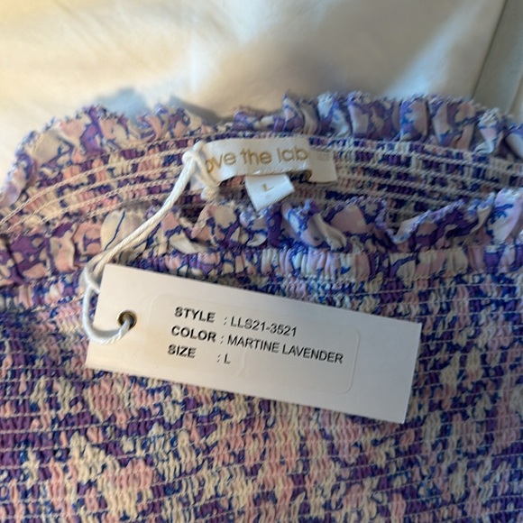NWT Love the Label Ines smocked top purple - Picture 3 of 4